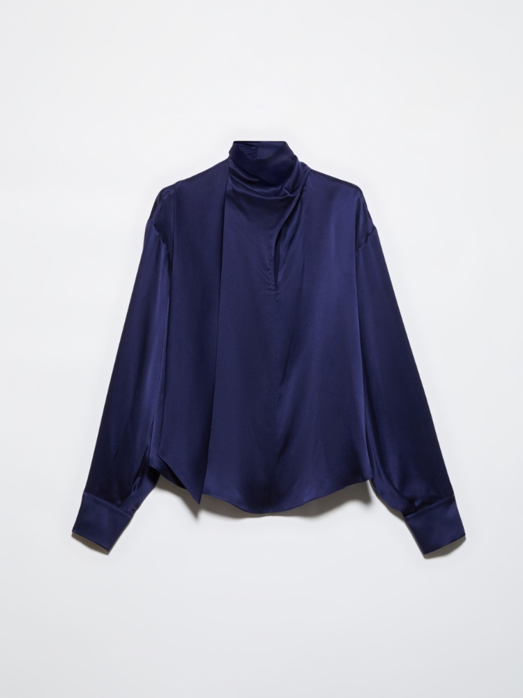 Serre-tête en satin avec strass, rouge | MAX&Co. Blouse en satin de soie - BLEU - MAX&Co.
